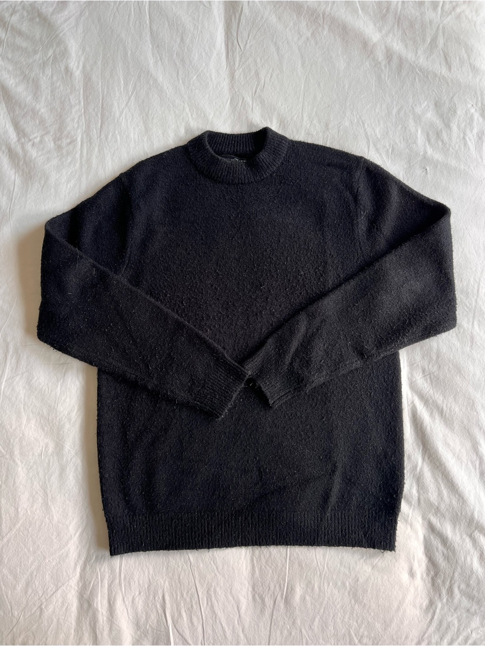 OAK + FORT Black Crewneck Sweater